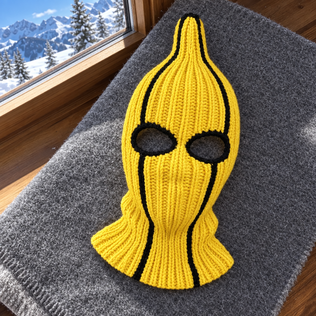 Banana Balaclava - Yellow Knit Novelty Ski Mask