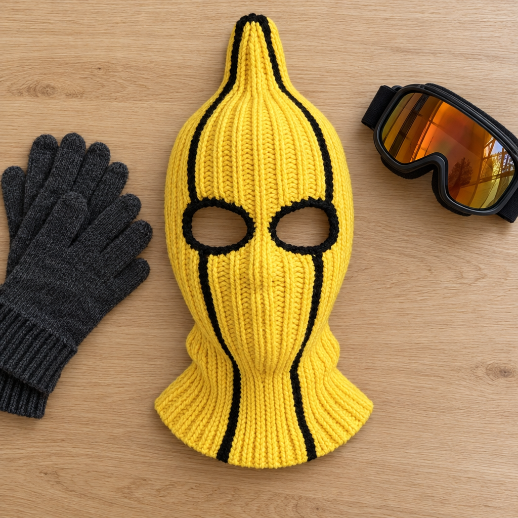 Banana Balaclava - Yellow Knit Novelty Ski Mask