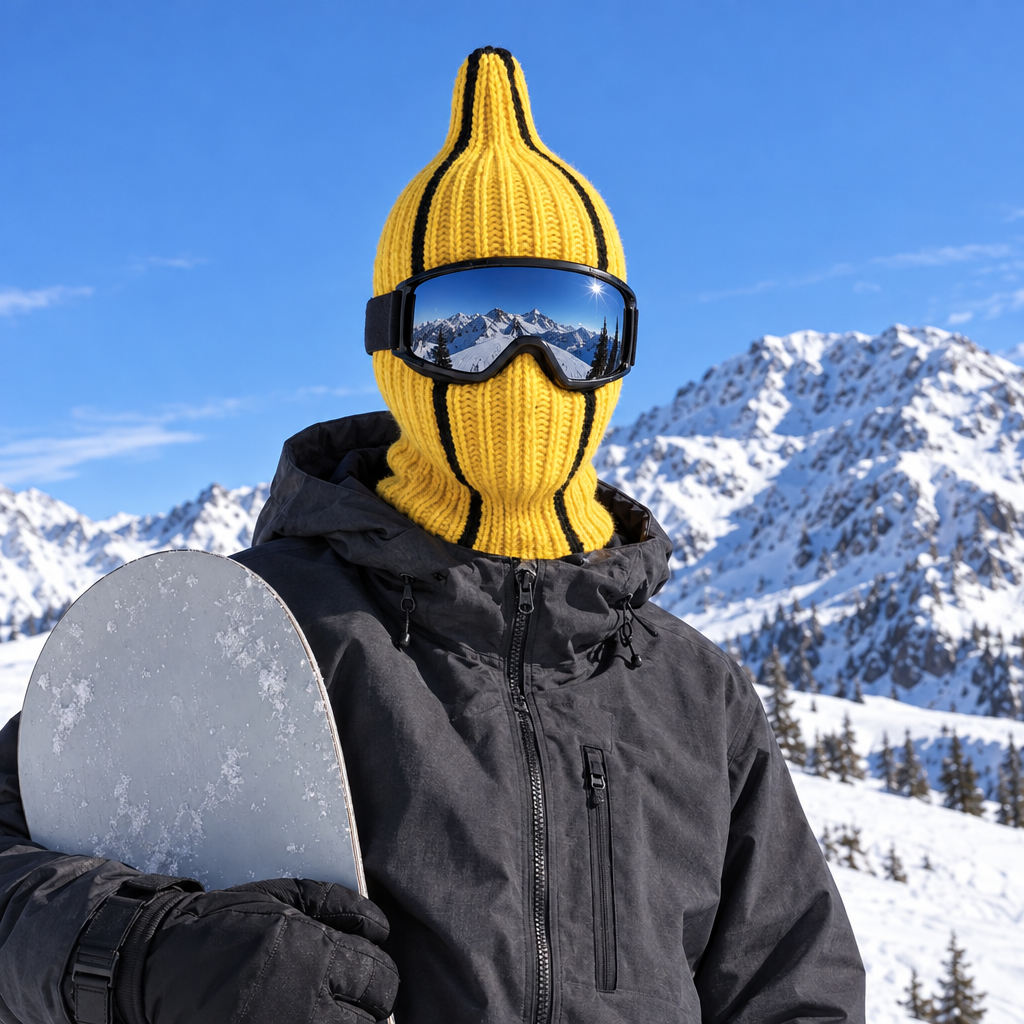 Banana Balaclava - Yellow Knit Novelty Ski Mask