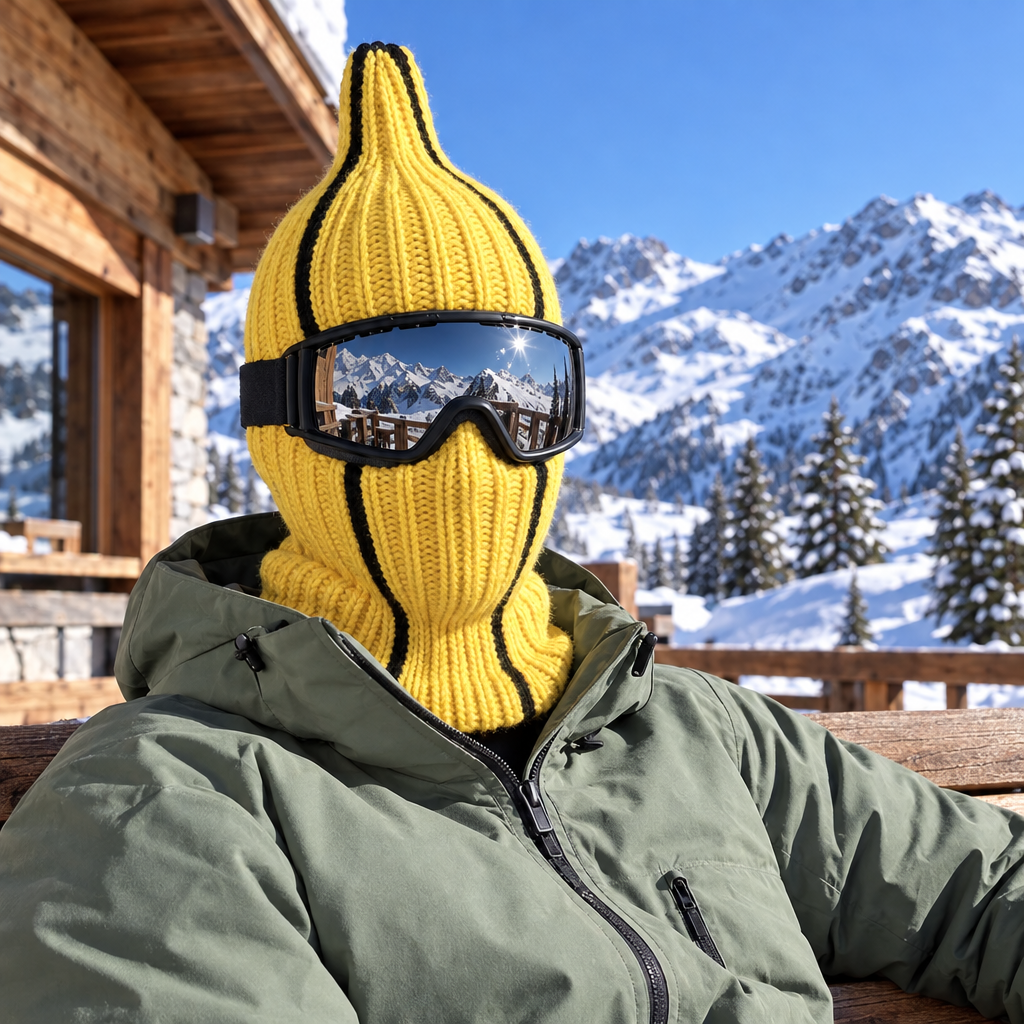 Banana Balaclava - Yellow Knit Novelty Ski Mask